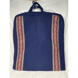 Vintage Vera‎ Bradley Garment Bag MADE IN USA Blue with Red/White/Gold